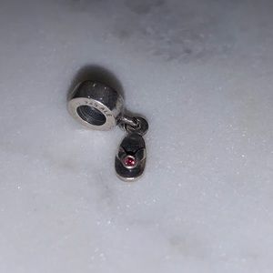 Authentic Pandora Flip Flop with Red CZ Dangle
